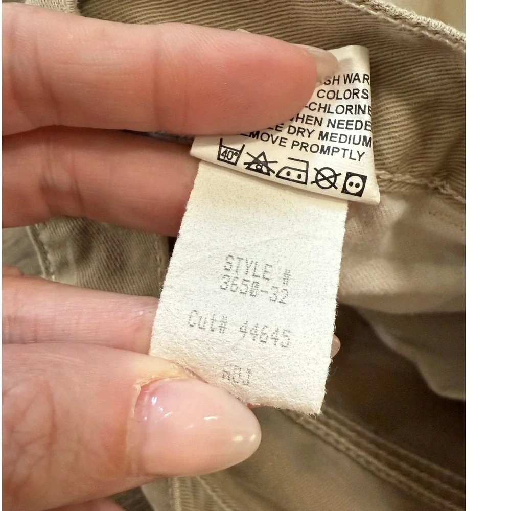 Vtg Y2K‎ American Eagle Dungarees Workwear Carpenter Pant Men 36x32 Khaki Baggy